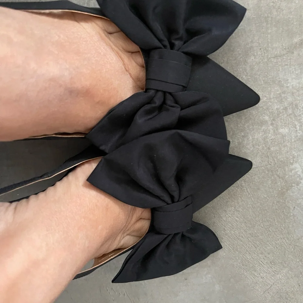 Kate Spade Satin Black Sheela Slingback Pumps - New - Picture 15 of 17